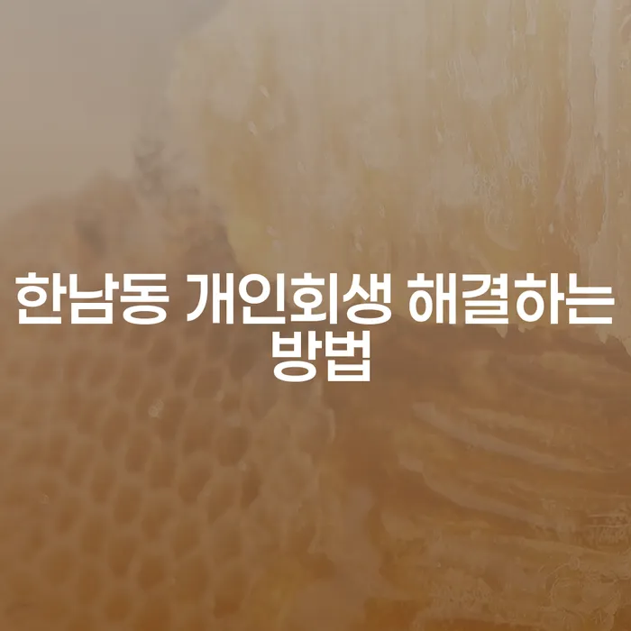 한남동 개인회생 해결하는 방법