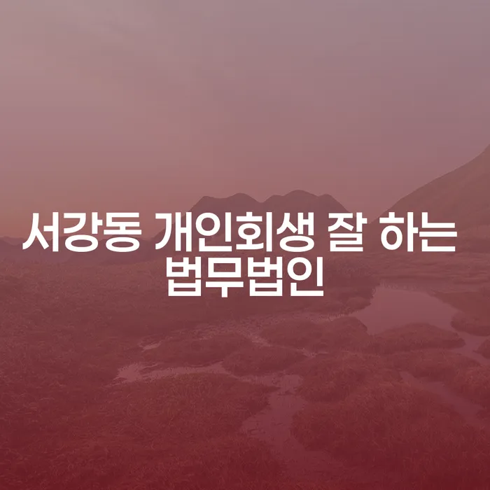 서강동 개인회생 잘 하는 법무법인