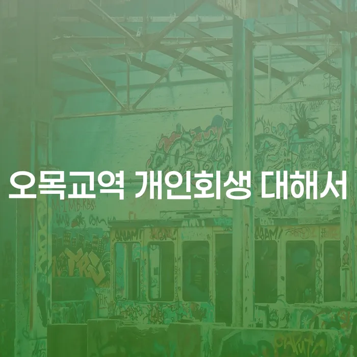 오목교역 개인회생 대해서