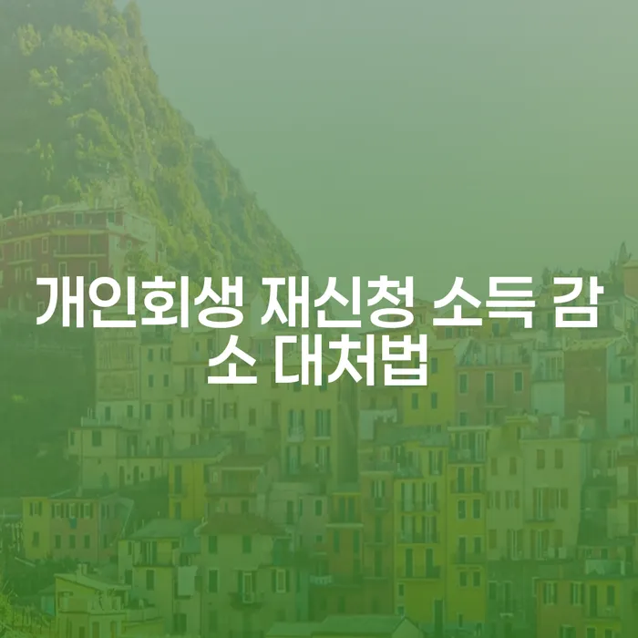 개인회생 재신청 시 소득 감소에 어떻게 대처해야 할까요?