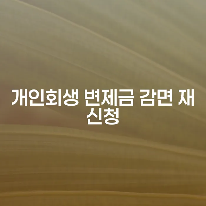 개인회생 변제금 감면 재신청: 어떻게 해야 할까요?